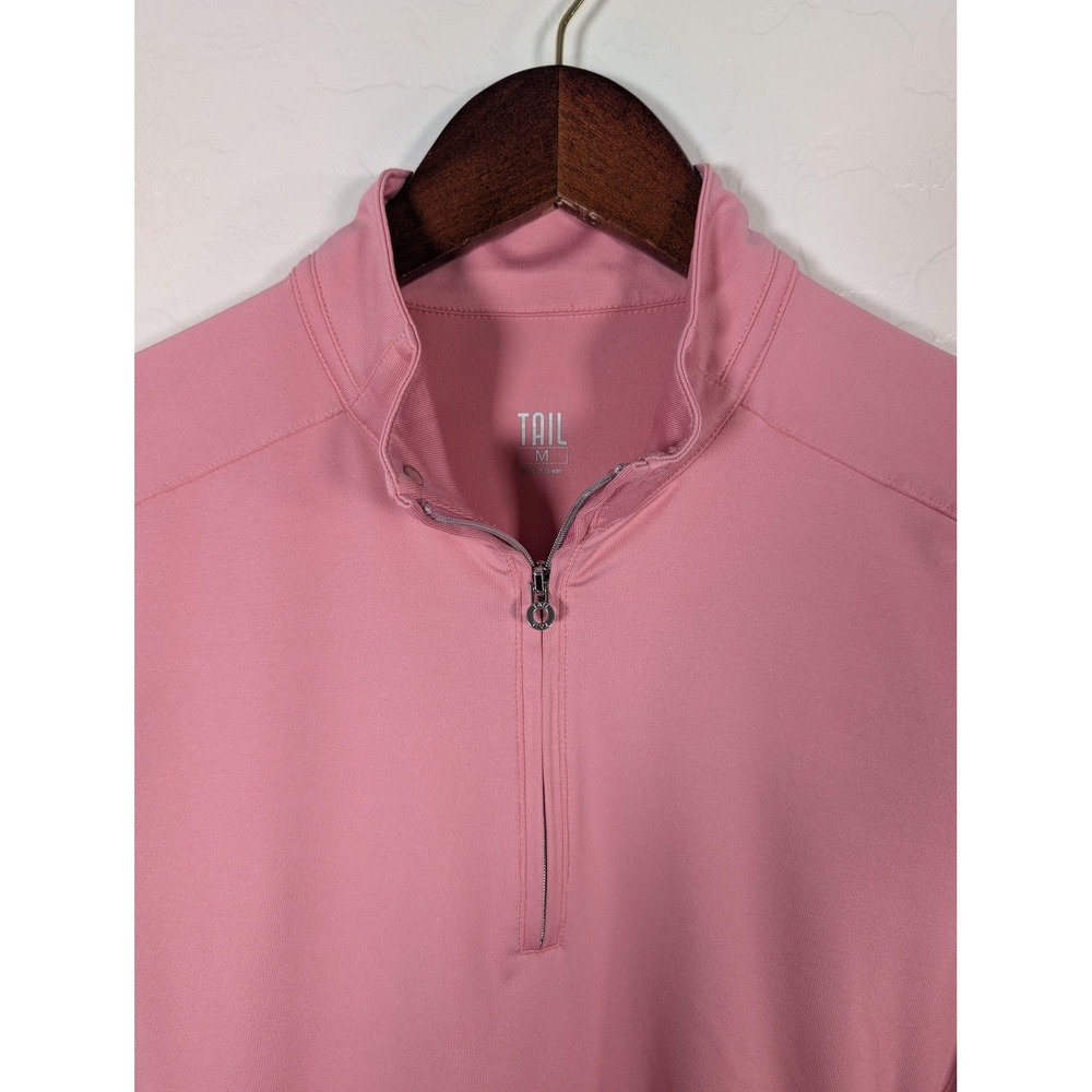 Tail Pullover Womens Medium Pink Quarter Zip Long Sleeve‎ Golf Athletic Stretch - Picture 3 of 12